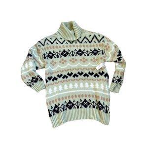 Anthropologie Turtleneck Tunic Sweater Womens Mint Green Size Large